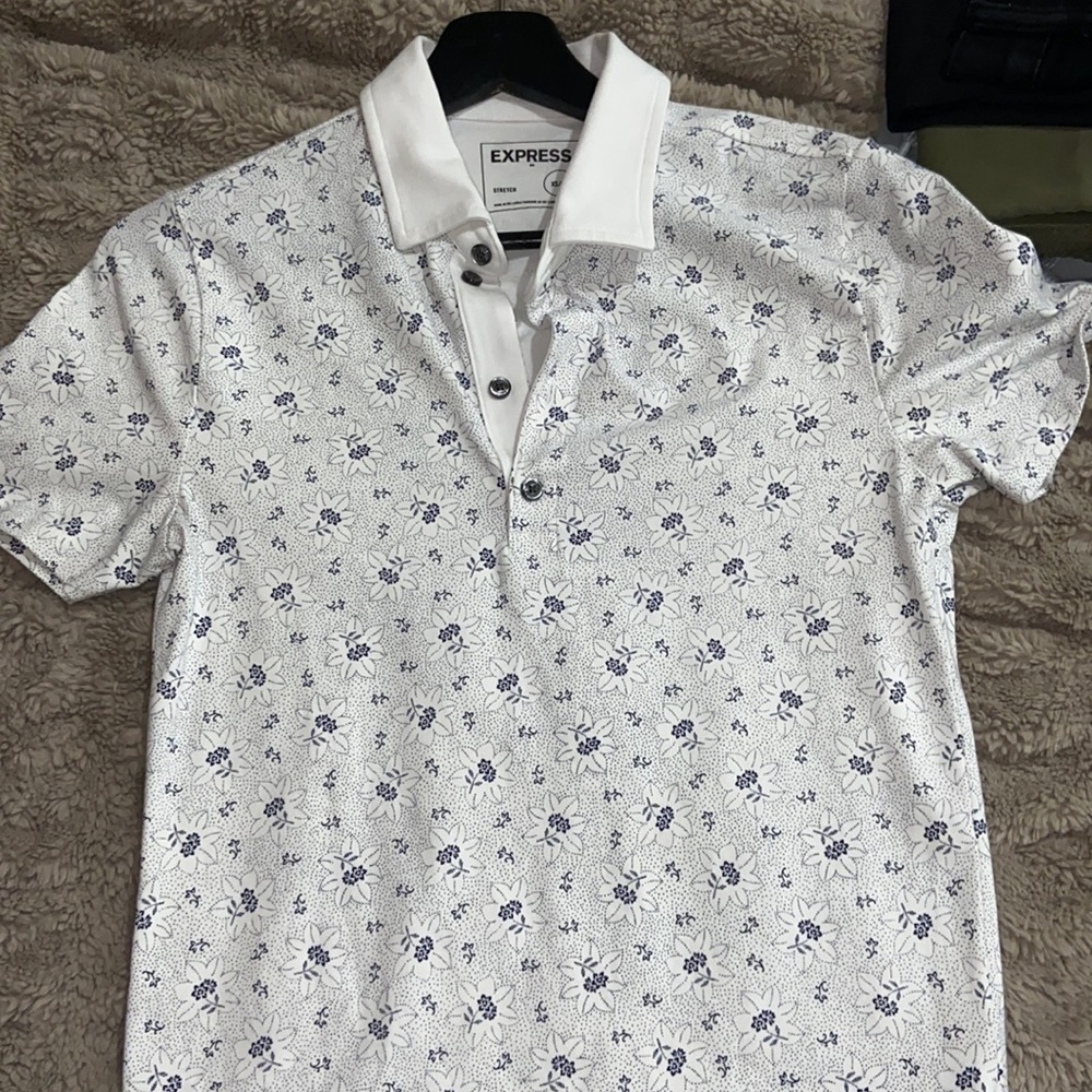 White Flower Polo shirt